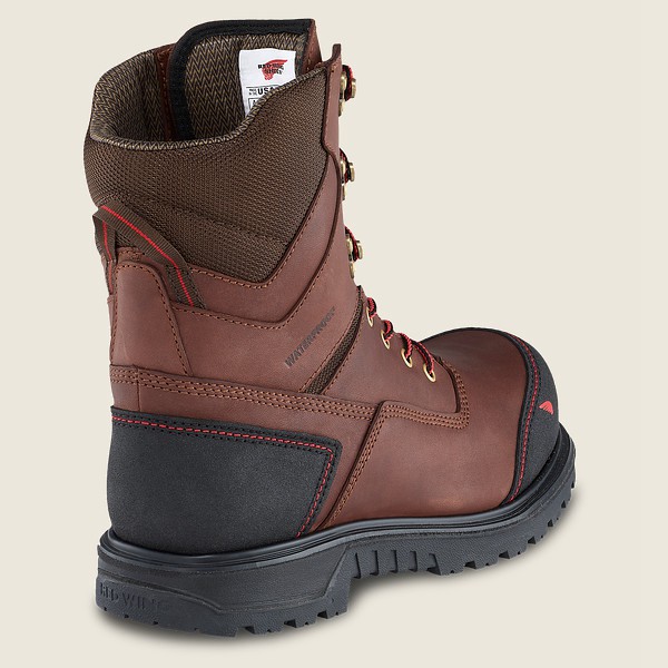 Red Wing Mens Safety Boots - Brnr Xp - 8-inch Insulated Waterproof Toe - Brown/Black - BYS392780